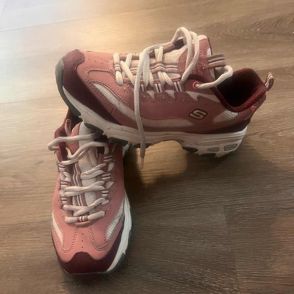 Skechers Pink Sneakers with Suede Mesh and Chunky Sole 6